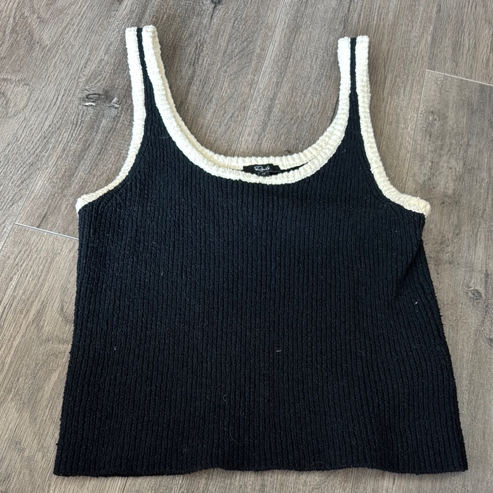 Rails Black and Cream Women's knit Top